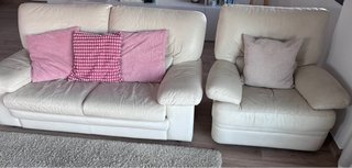 Sofá 3 plazas + butaca piel totalmente reclinable