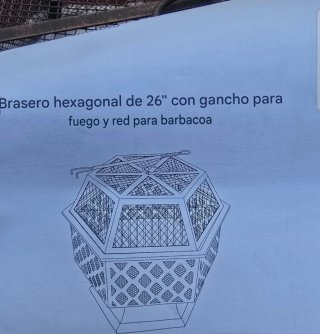 Brasero hexagonal de metal