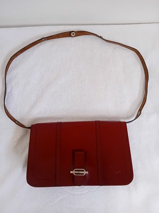 BOLSO BANDOLERA CUERO  BURDEOS