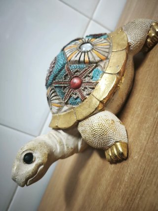Tortuga Decorativa Cerámica Multicolor