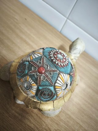 Tortuga Decorativa Cerámica Multicolor