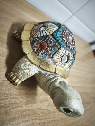 Tortuga Decorativa Cerámica Multicolor