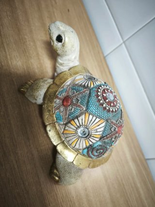 Tortuga Decorativa Cerámica Multicolor