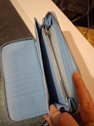 Cartera Mango azul celeste