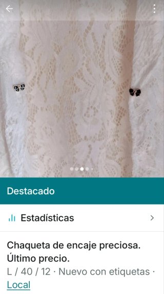 Chaqueta de encaje blanca+ reloj inteligente