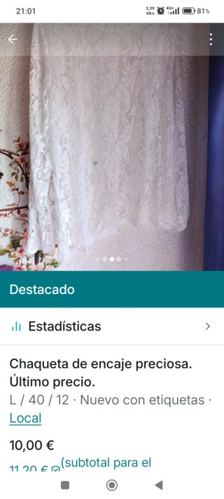 Chaqueta de encaje blanca+ reloj inteligente