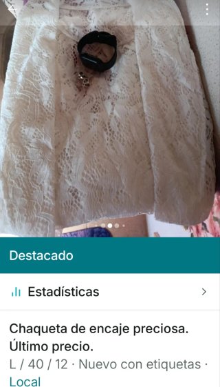 Chaqueta de encaje blanca+ reloj inteligente