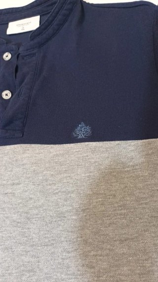 Polo Springfield bloques azul, gris y blanco.