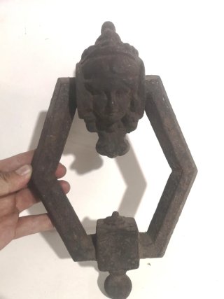 Tirador Puerta Antiguo Figura Cara