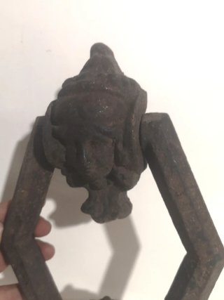 Tirador Puerta Antiguo Figura Cara
