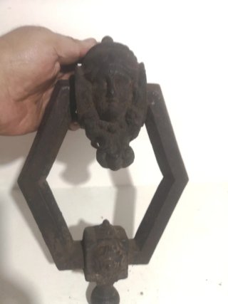 Tirador Puerta Antiguo Figura Cara