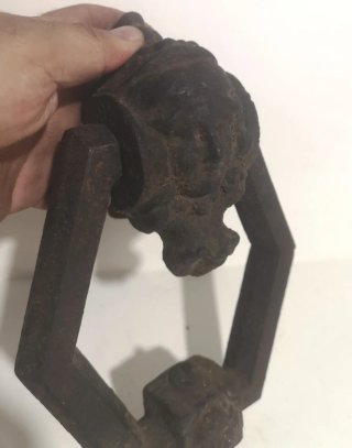 Tirador Puerta Antiguo Figura Cara
