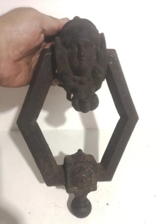 Tirador Puerta Antiguo Figura Cara