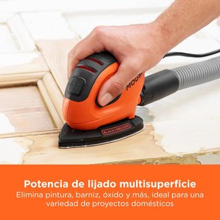 BLACK+DECKER lijadora compacta ligera accesorios