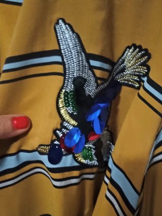 Kimono Zara Rayas Pájaros lentejuelas