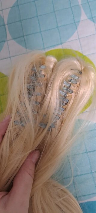 Peluca rubia con coletas