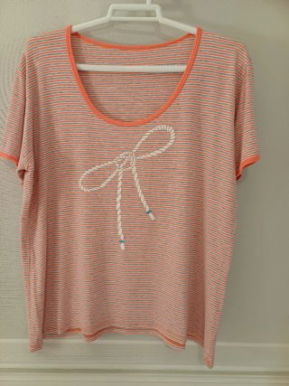 Camiseta Escorpión Rayas coral y Gris