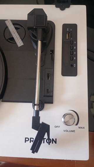 Leitor de Vinil Prixton Branco e Cinza