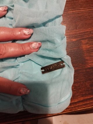 Tubino tulle arricciato celeste