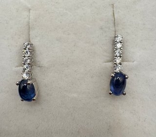 Pendientes oro 18 kt zafiros y diamantes
