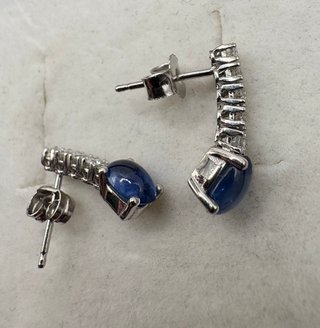 Pendientes oro 18 kt zafiros y diamantes