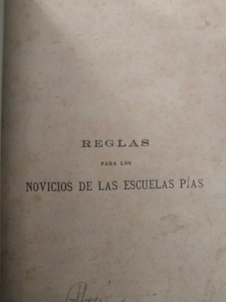 Regla para novicios de la Escuela Pía