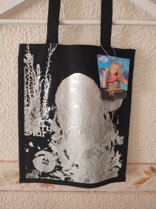 Bolsa Tote Hannah Montana Negra y Plateada