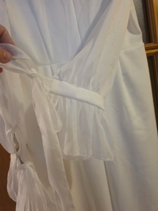 Vestido largo Clactive blanco mangas gasa,  boda.