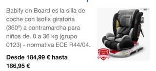 Silla coche Babify 0-36 kg isofix