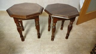 Juego de 2 mesas de salón de madera