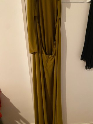 Vestido largo Zara verde oliva