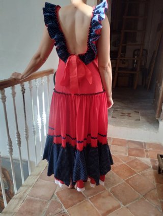 Vestido Flamenca Rojo y Azul Talla M