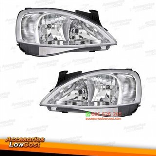 FAROS OPEL CORSA C. FONDO CROMADO.