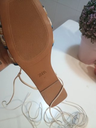 Sandalias Zara Tiras Largas Multicolor