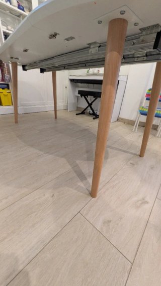 Mesa lacada blanca comedor extensible 4-10 persons