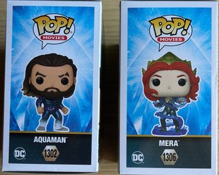 Pack Funko Pop Aquaman y Mera 1302 y 1306