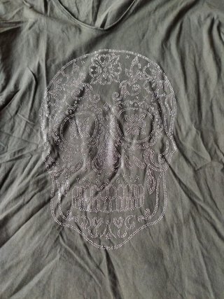 Camiseta calavera manga larga mujer