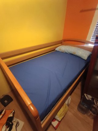 Cama articulada eléctrica madera y metal