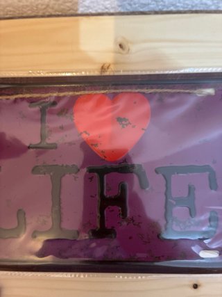 Placa decorativa I LOVE LIFE