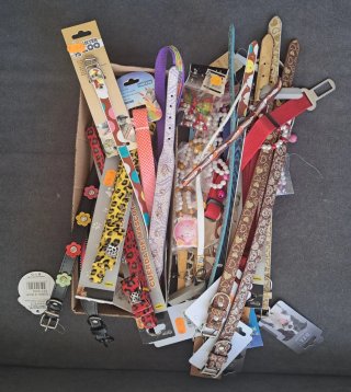 Lote 30 Correas, Collares para perros y gatos.