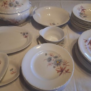 Vajilla Vintage Porcelana Flores