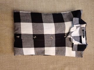 Camisa cuadros blanco y negro mujer Talla 44