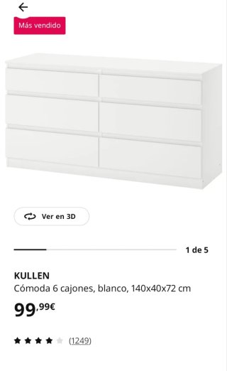 Cómoda Ikea Blanca 6 Cajones