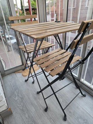 Mesa y 2 Sillas Jardín Plegables