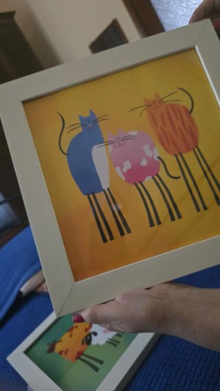 Coppia Quadretti da Salotto Gatti