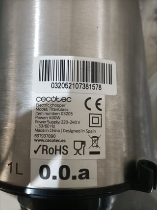 - Cecotec picadora eléctrica carne verduras tita