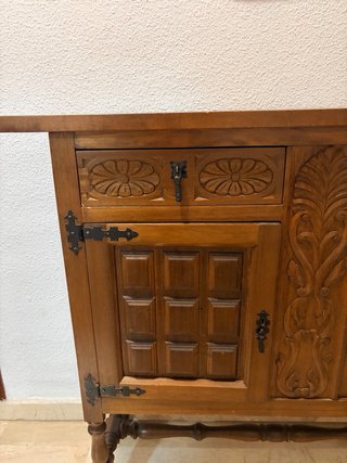 Conjunto Mueble Entrada Madera Antiguo