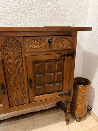 Conjunto Mueble Entrada Madera Antiguo