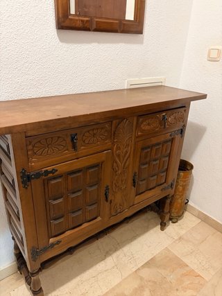 Conjunto Mueble Entrada Madera Antiguo