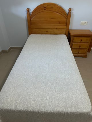 Dormitorio Pino: Cama 90 + 2 Cabeceros + Mesita